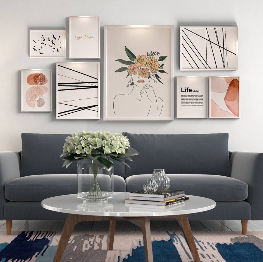 Kit Quadros Decorativos Seja Leve - detalhe da moldura e acabamento