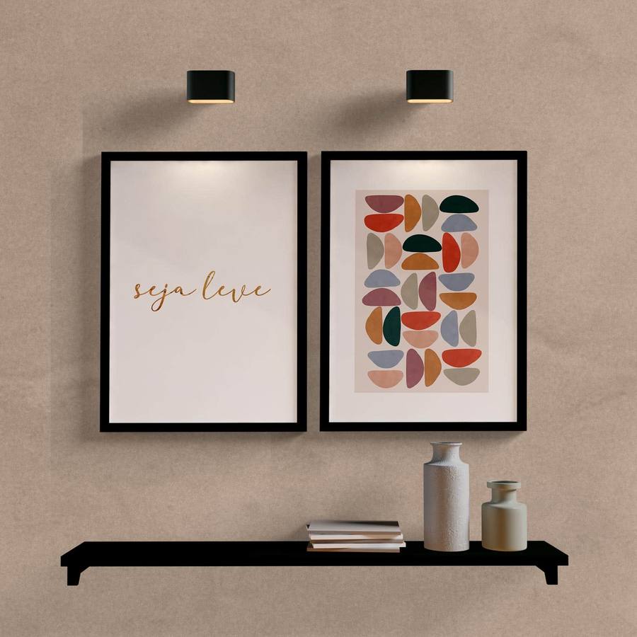 Kit Quadros Decorativos Seja Leve Color - quadro decorativo em ambiente decorado