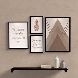 Kit Quadros Decorativos Seja Sua Melhor Versão - detalhe da moldura e acabamento
