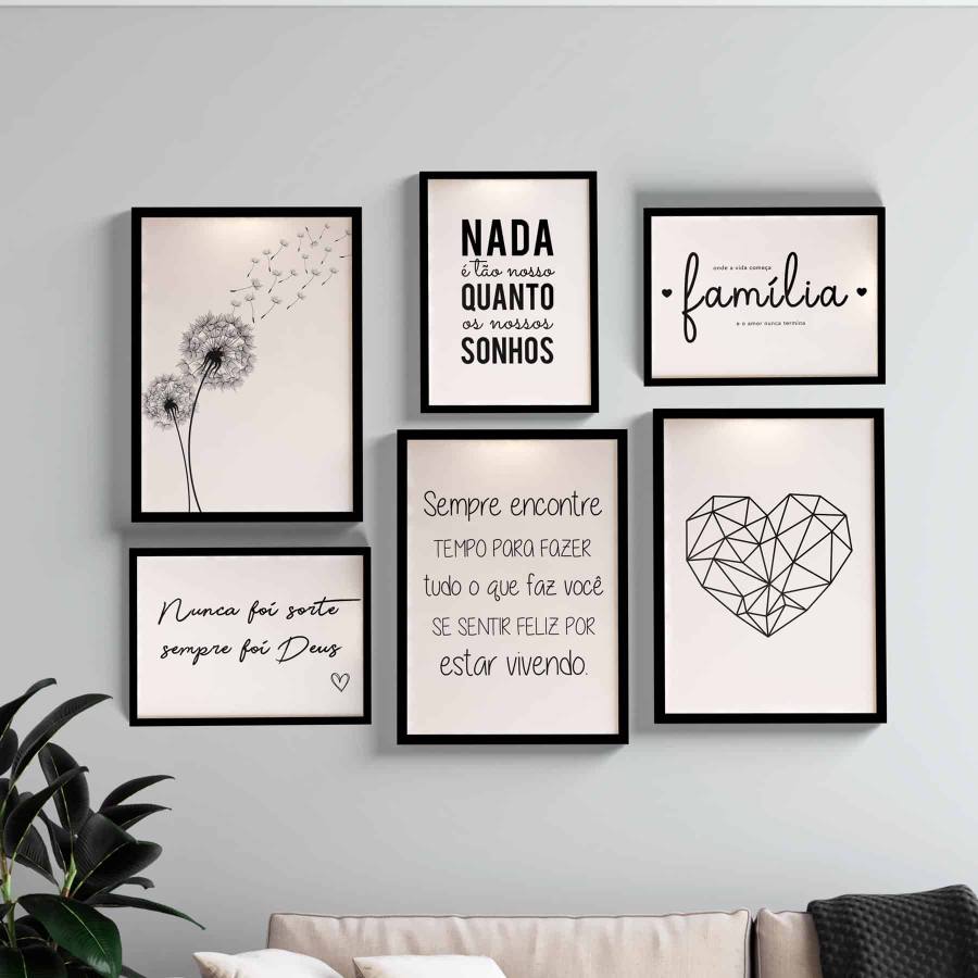 Kit Quadros decorativos frases