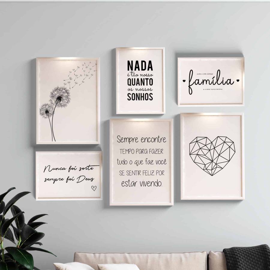 Kit Quadros Decorativos Sempre Encontre - detalhe da moldura e acabamento