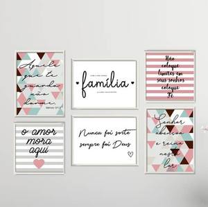 Kit Quadros Decorativos Senhor Abençoa e Reina Neste Lar | Wallze
