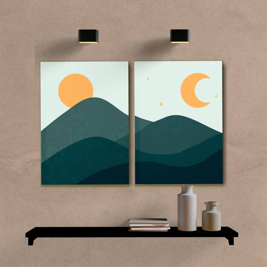 Kit Quadros Decorativos Sol e Lua - imagem 5