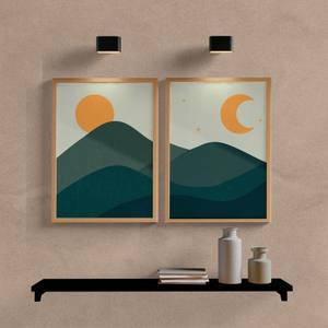 Kit Quadros Decorativos Sol e Lua - vista aproximada da impressão