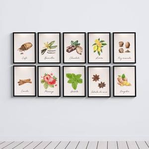 Kit Quadros Decorativos Temperos Doces - quadro decorativo em ambiente decorado
