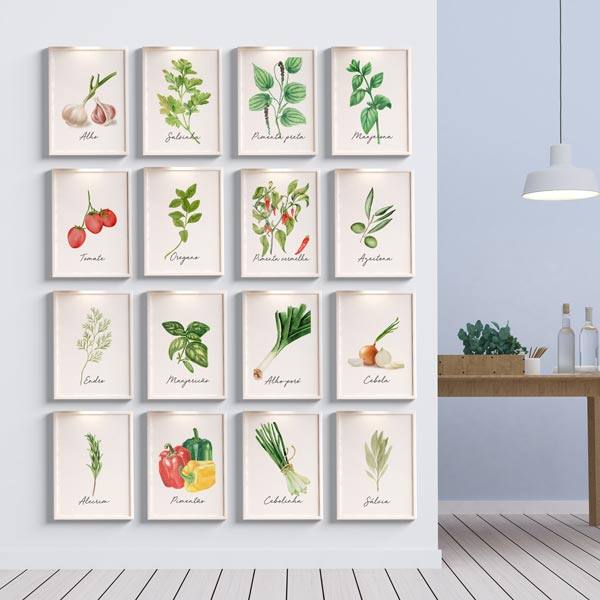 Kit Quadros Decorativos Temperos - detalhe da moldura e acabamento