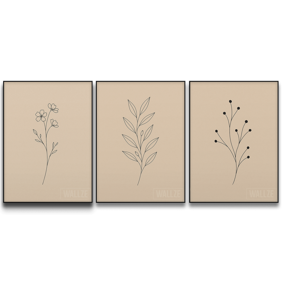 Kit Quadros Decorativos Trio Botânico Minimalista - imagem 5