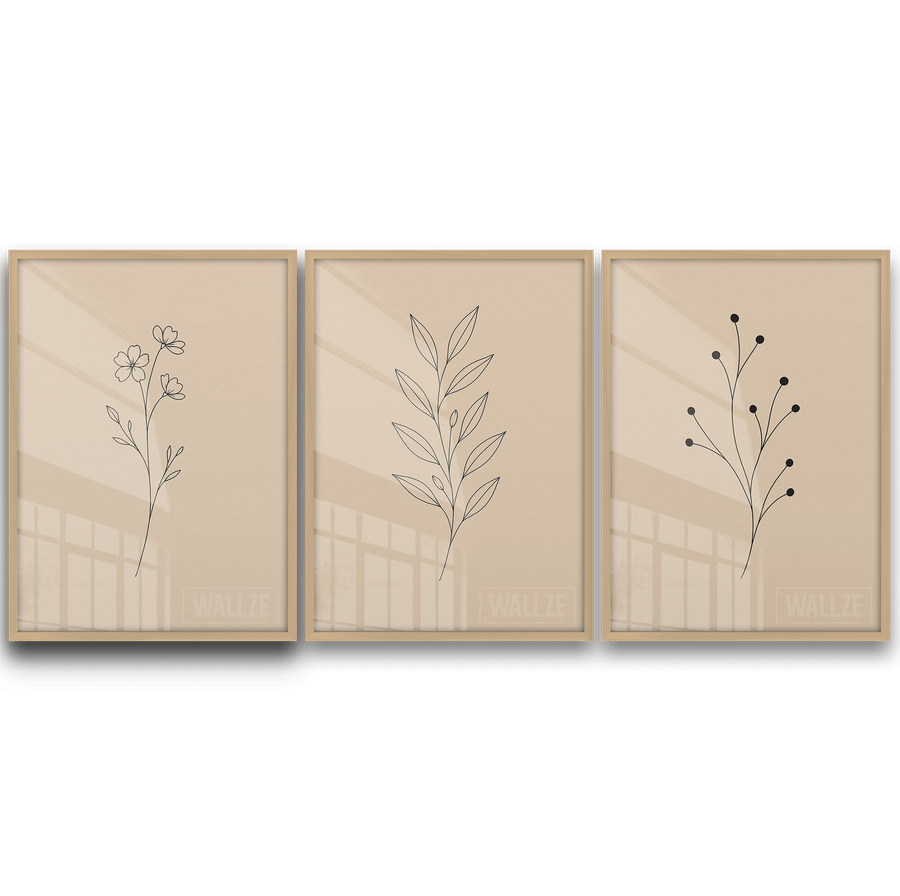 Kit Quadros Decorativos Trio Botânico Minimalista - imagem 7