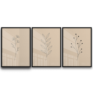 Kit Quadros Decorativos Trio Botânico Minimalista - imagem 9