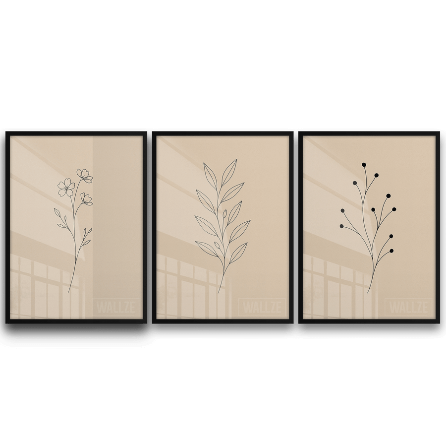 Kit Quadros Decorativos Trio Botânico Minimalista - imagem 9