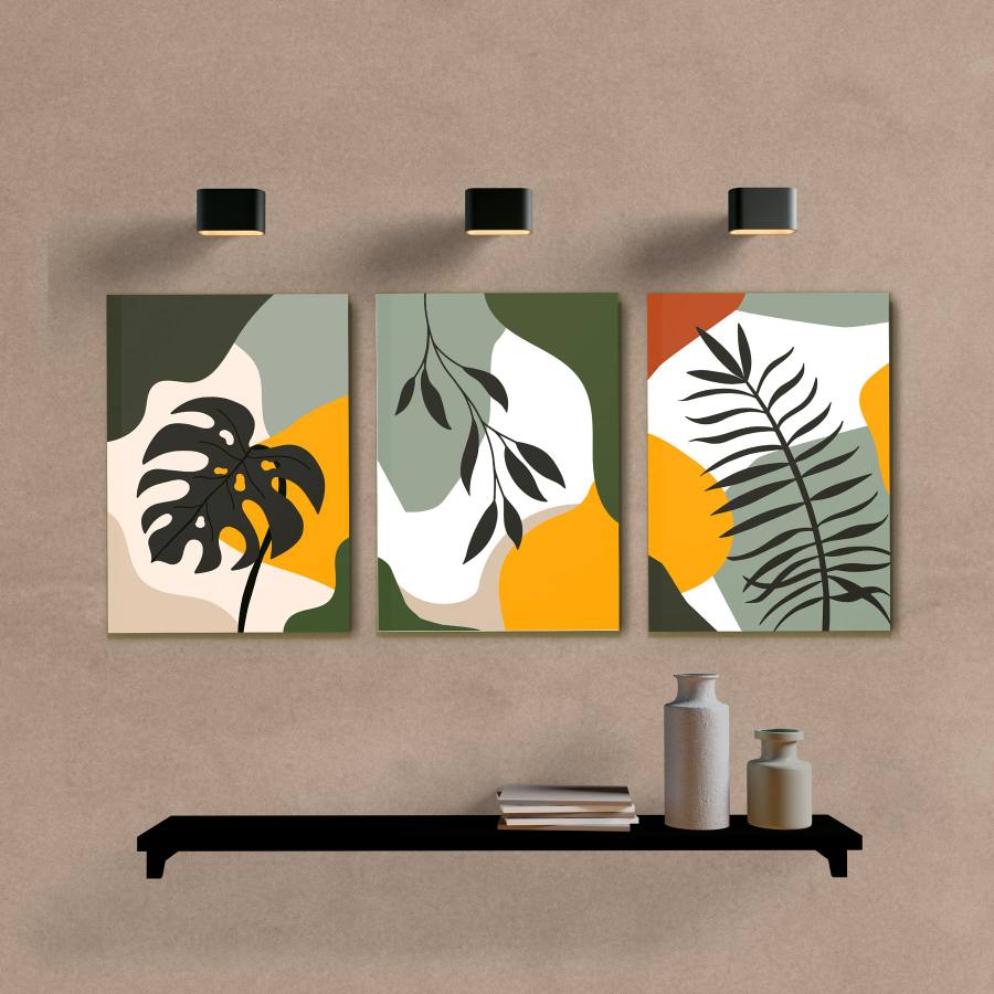 Kit Quadros Decorativos Tropical Abstrato - imagem 5