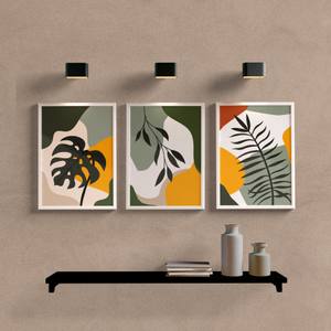 Kit Quadros Decorativos Tropical Abstrato - detalhe da moldura e acabamento