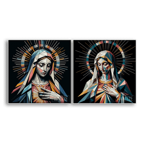 Kit Quadros Decorativos Virgem Maria -  A Mãe da Misericórdia - detalhe da moldura e acabamento