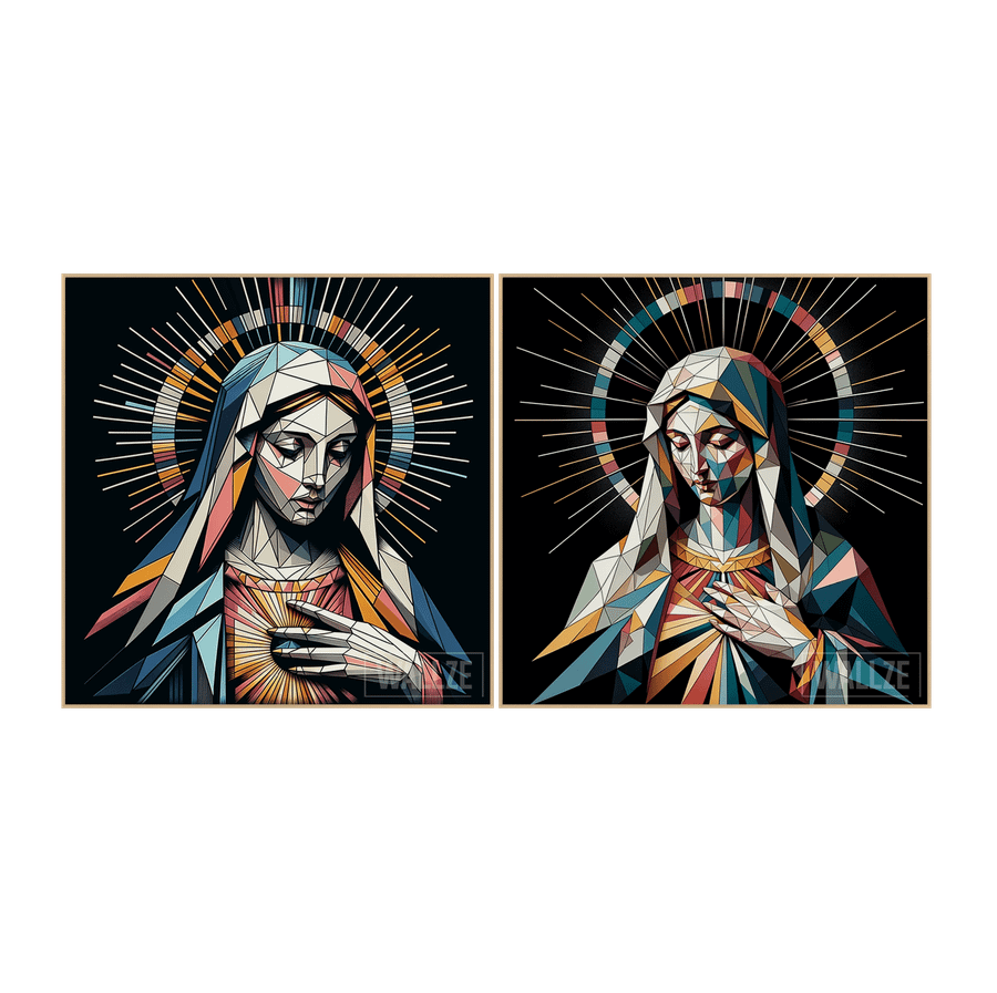 Kit Quadros Decorativos Virgem Maria -  A Mãe da Misericórdia - vista aproximada da impressão