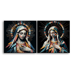 Kit Quadros Decorativos Virgem Maria -  A Mãe da Misericórdia - quadro decorativo em ambiente decorado