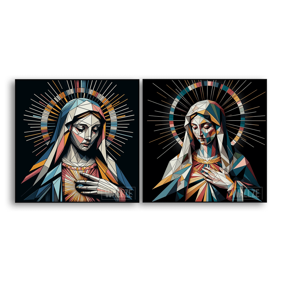 Kit Quadros Decorativos Virgem Maria -  A Mãe da Misericórdia - quadro decorativo em ambiente decorado