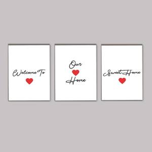 Kit Quadros Decorativos Welcome - quadro decorativo em ambiente decorado