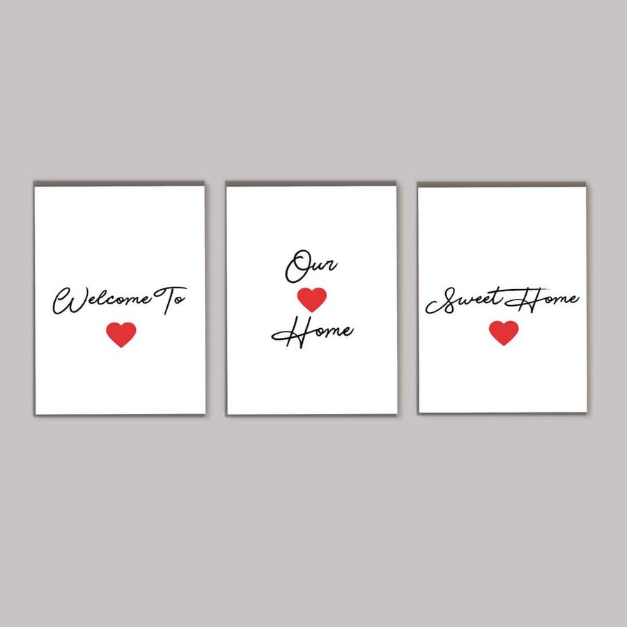Kit Quadros Decorativos Welcome - quadro decorativo em ambiente decorado