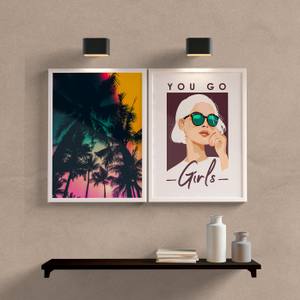 Kit Quadros Decorativos You Go Girls - detalhe da moldura e acabamento