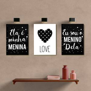 Kit Quadros Decorativos Ela é minha Menina - quadro decorativo em ambiente decorado