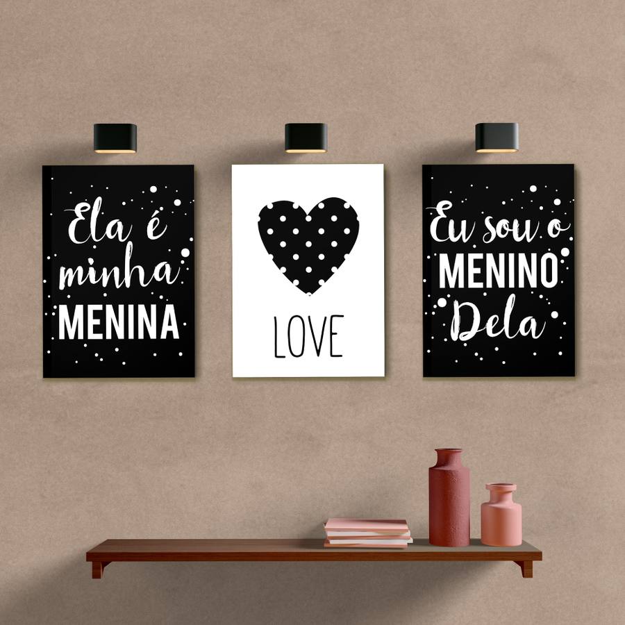 Kit Quadros Decorativos Ela é minha Menina - quadro decorativo em ambiente decorado