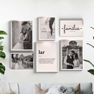 Kit Quadros Família com Fotos - detalhe da moldura e acabamento