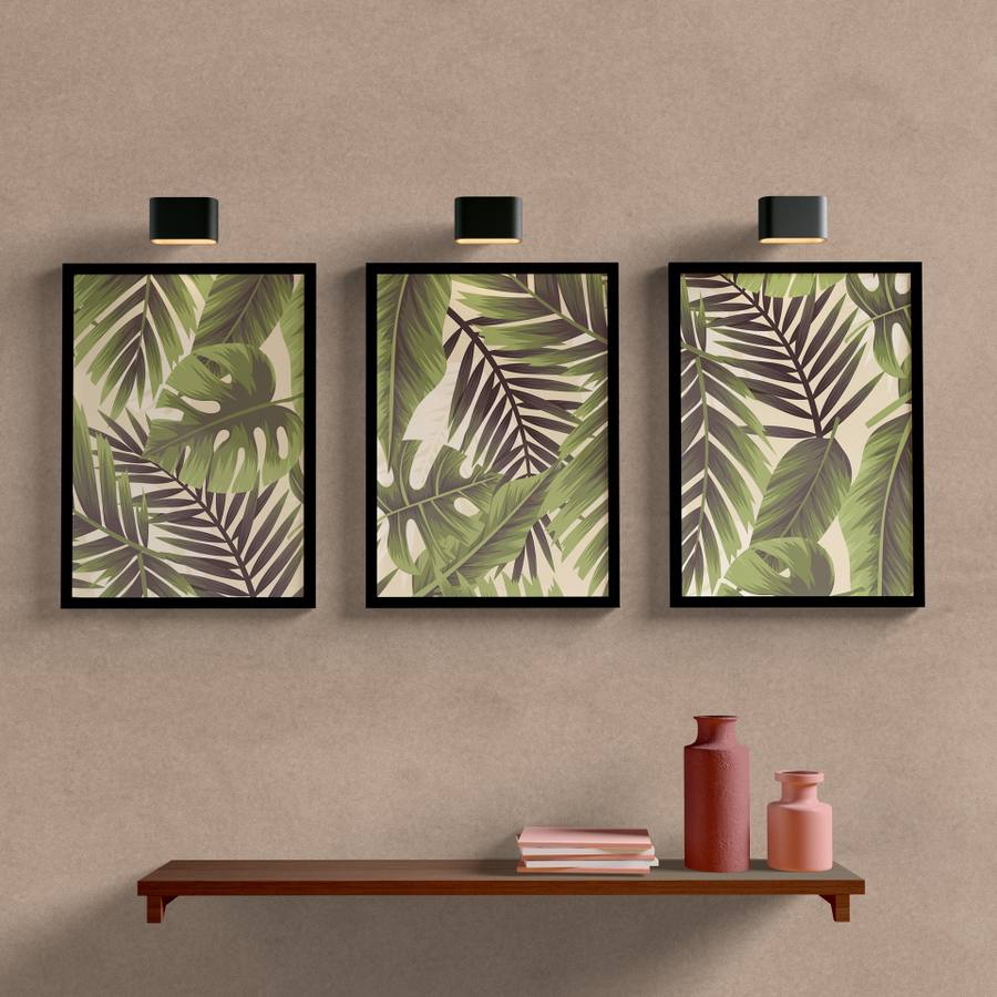 Kit Quadros Decorativos Folhas - 0079 - detalhe da moldura e acabamento