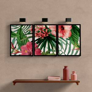 Kit Quadros Decorativos Folhas e Flores - 0081 - detalhe da moldura e acabamento