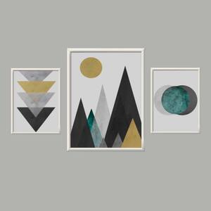 Kit Quadros Decorativos Geométrico Montanhas | Wallze