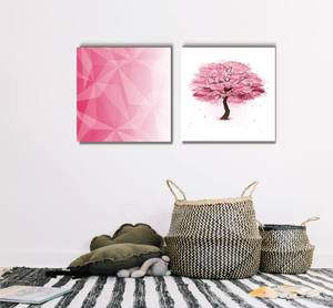 Kit Quadros Decorativos Geométrico Rosa - detalhe da moldura e acabamento