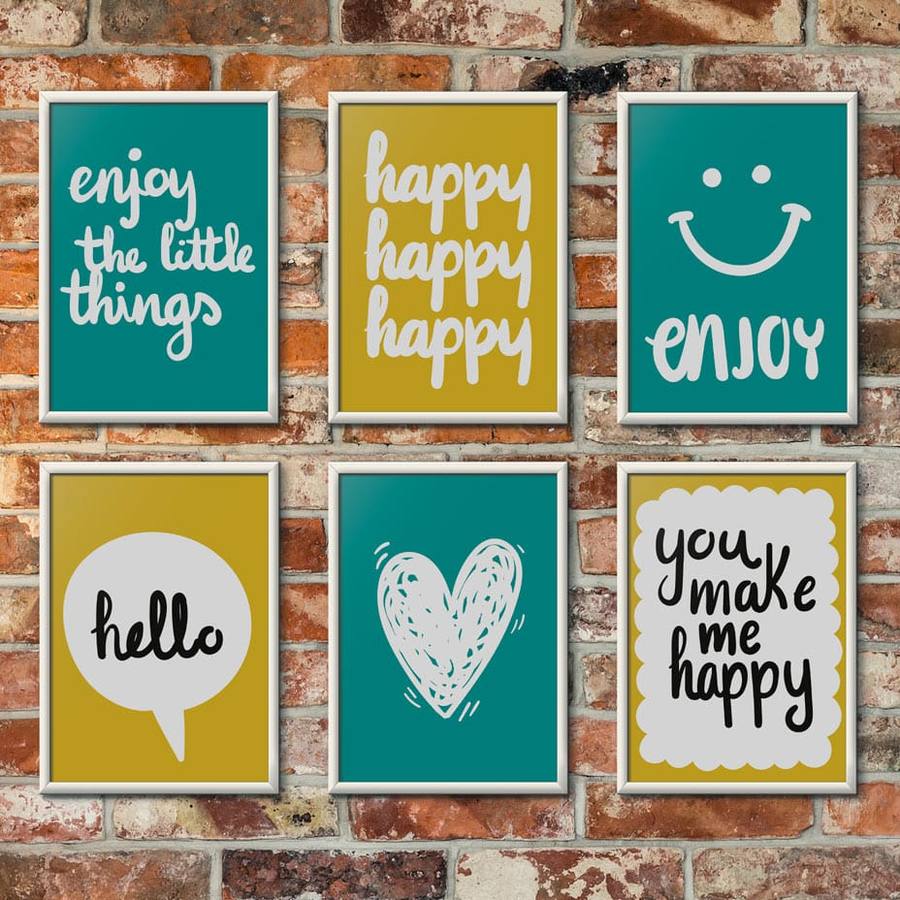 Kit Quadros Decorativos Happy | Wallze