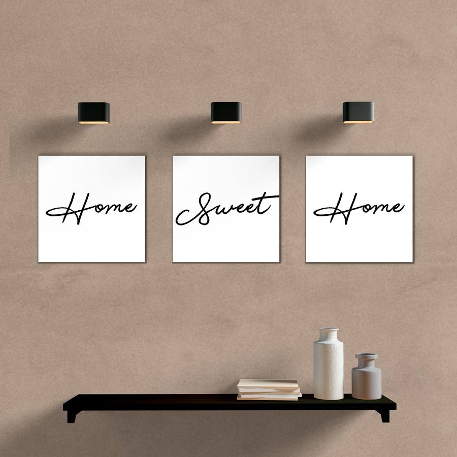 Kit Quadros Home Sweet Home - quadro decorativo em ambiente decorado