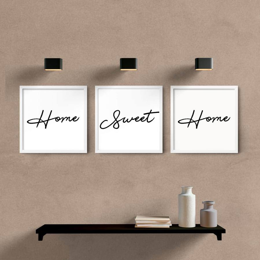 Kit Quadros Home Sweet Home - detalhe da moldura e acabamento