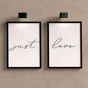 Kit Quadros Decorativos Just Love - detalhe da moldura e acabamento