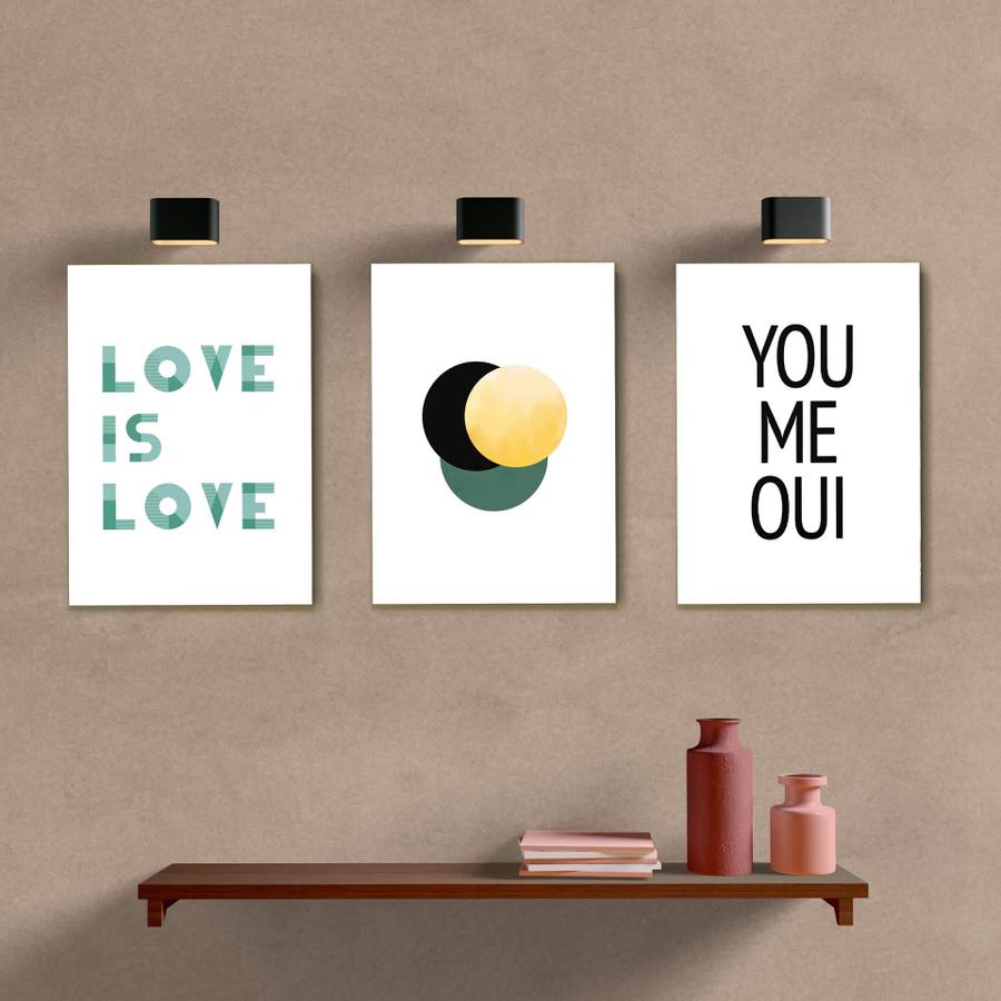 Kit Quadros Decorativos Love is Love - quadro decorativo em ambiente decorado