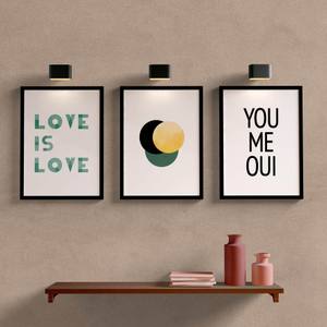 Kit Quadros Decorativos Love is Love - detalhe da moldura e acabamento