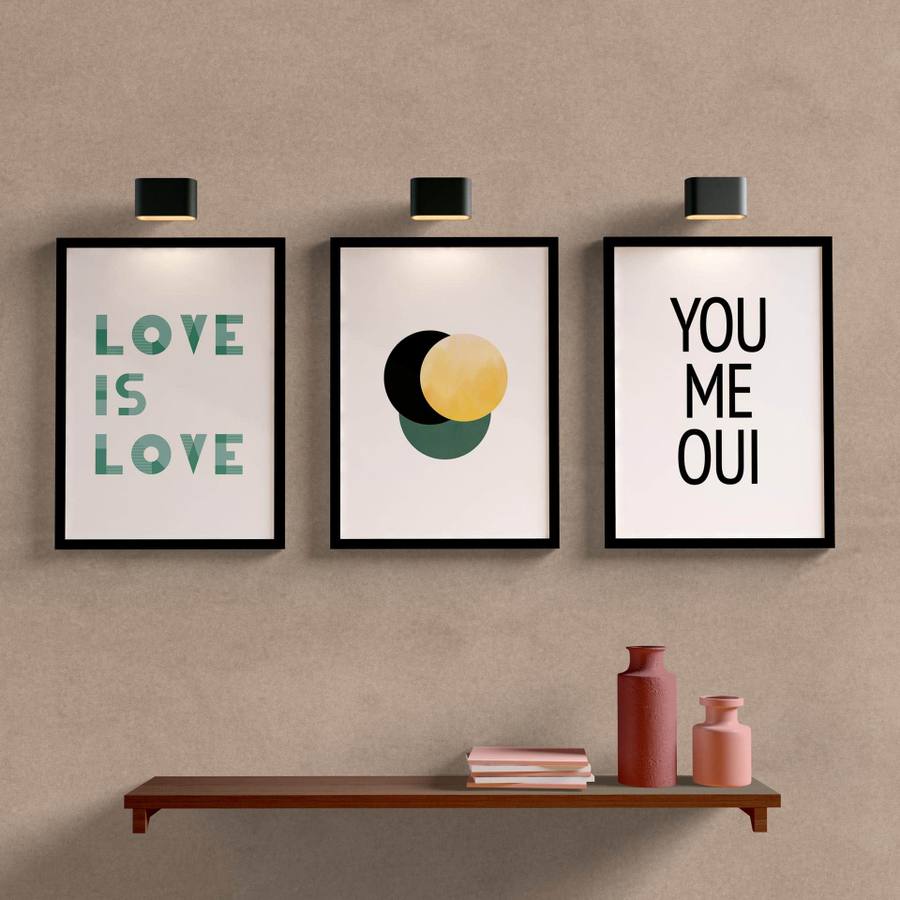Kit Quadros Decorativos Love is Love - detalhe da moldura e acabamento