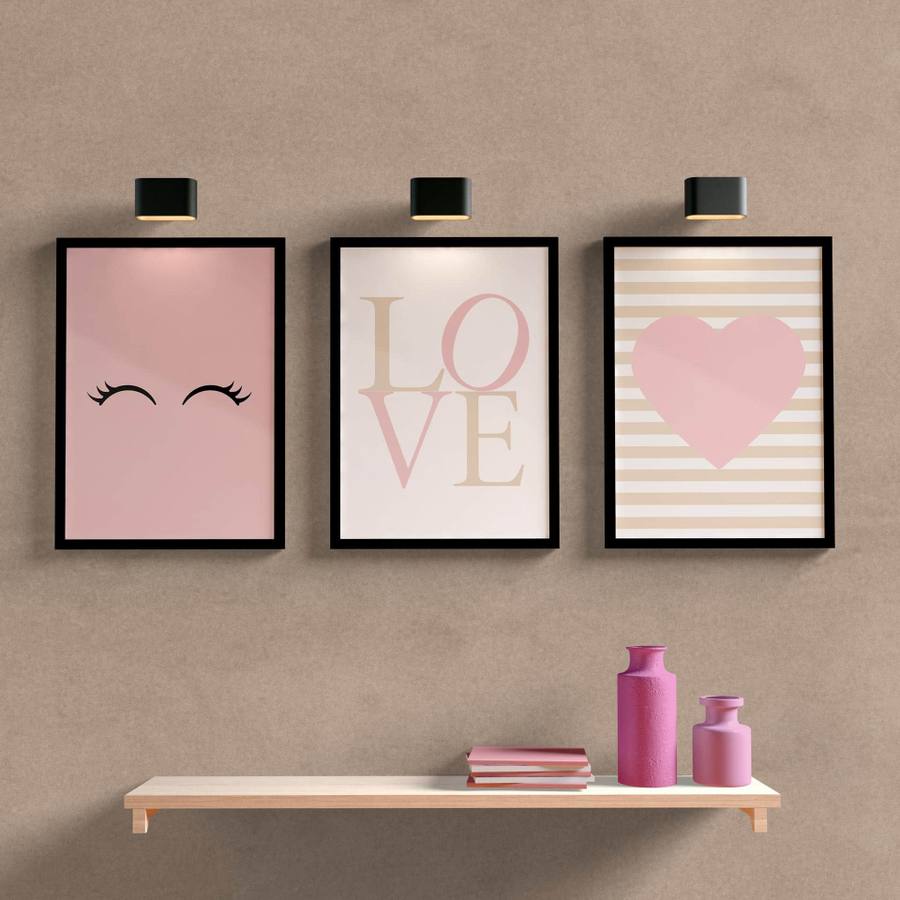 Kit Quadros Love - detalhe da moldura e acabamento