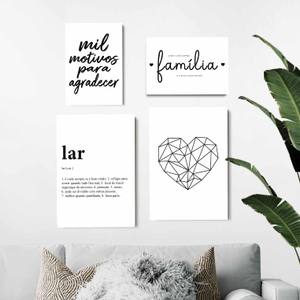 Kit Quadros Mil Motivos Slim - quadro decorativo em ambiente decorado
