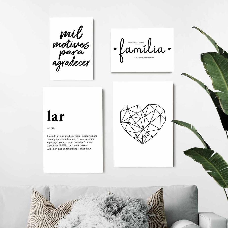 Kit Quadros Mil Motivos Slim - quadro decorativo em ambiente decorado