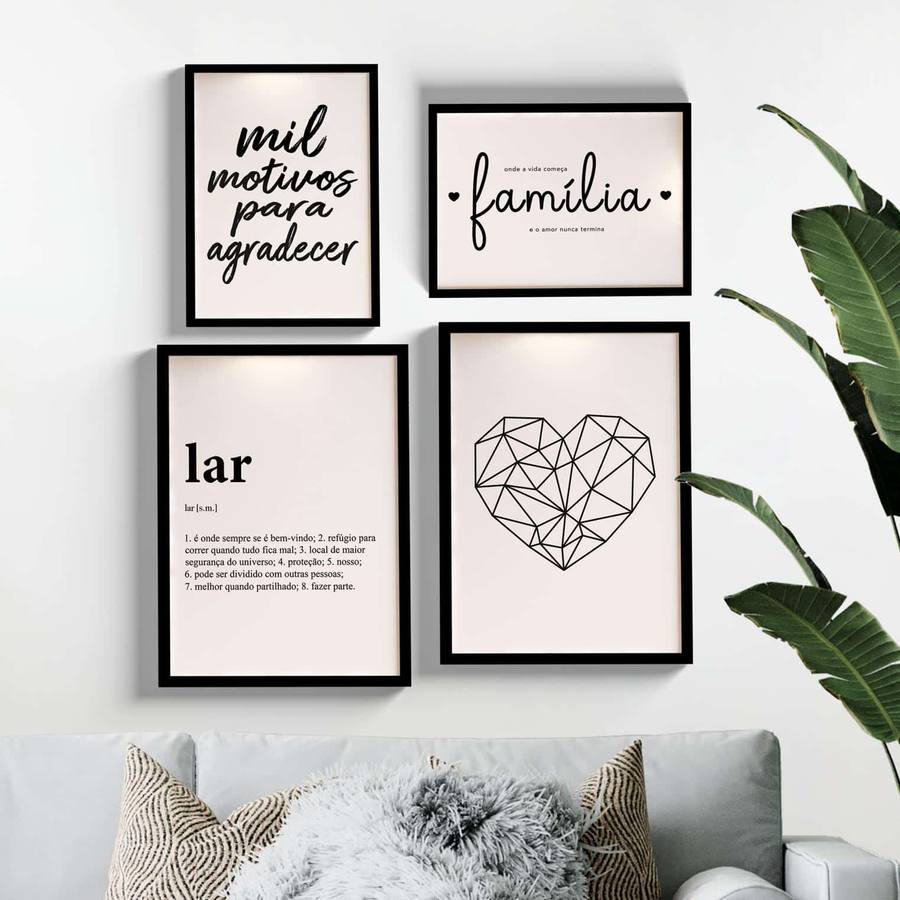Kit Quadros Mil Motivos Slim - detalhe da moldura e acabamento