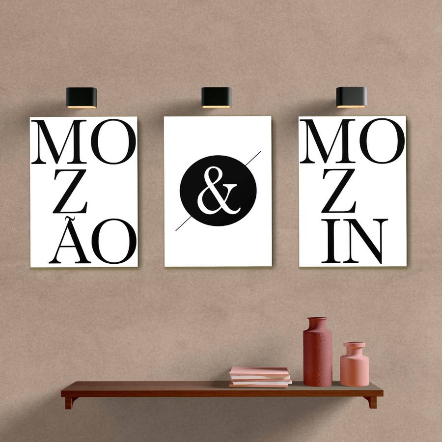 Kit Quadros Decorativos Mozão & Mozin - quadro decorativo em ambiente decorado