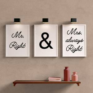 Kit Quadros Decorativos Mr. Right & Mrs. always Right