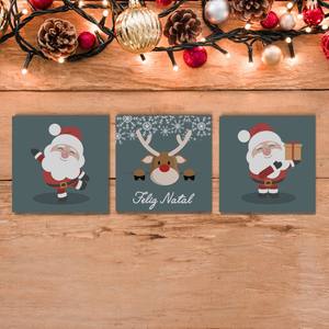 Kit Quadros Decorativos Natal - detalhe da moldura e acabamento