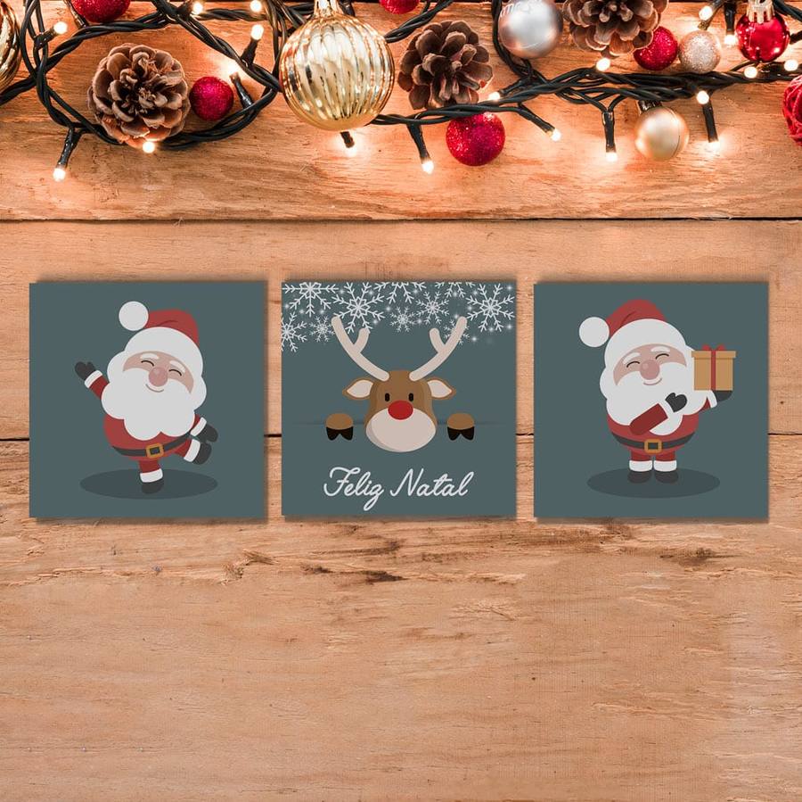 Kit Quadros Decorativos Natal - detalhe da moldura e acabamento
