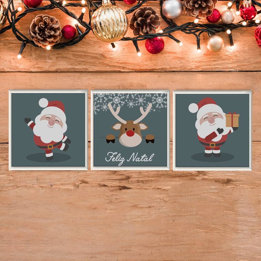 Kit Quadros Decorativos Natal - quadro decorativo em ambiente decorado