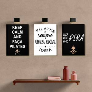 Kit Quadros Decorativos Pilates - quadro decorativo em ambiente decorado