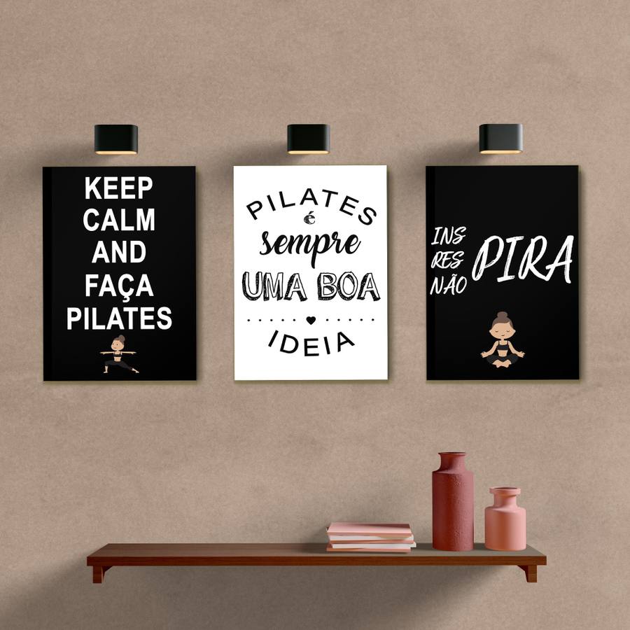 Kit Quadros Decorativos Pilates - quadro decorativo em ambiente decorado