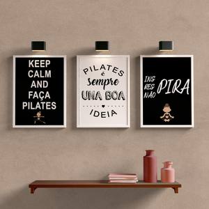 Kit Quadros Decorativos Pilates - detalhe da moldura e acabamento