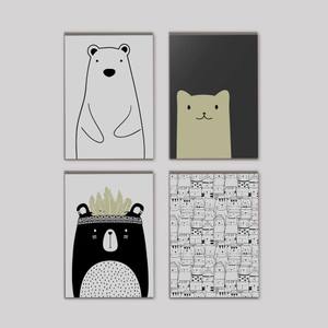 Kit Quadros Decorativos Quarto de Criança Ursinhos - quadro decorativo em ambiente decorado